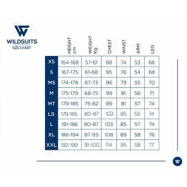 WILDSUITS SIZECHART